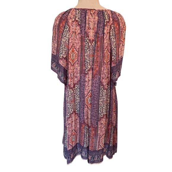 Lucky Brand Tapestry Scarf Print Top Womens Size 3X Pastel Boho Peasant Blouse - Picture 5 of 9